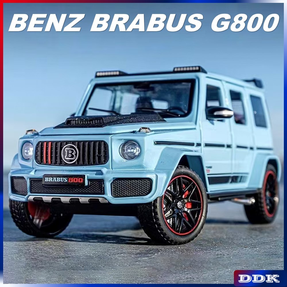 1:24 BENZ BRABUS G800 Diecast รุ่นของเล่นรถเสียงแสงดึงกลับเพื่อนเด็กของขวัญวันเกิด