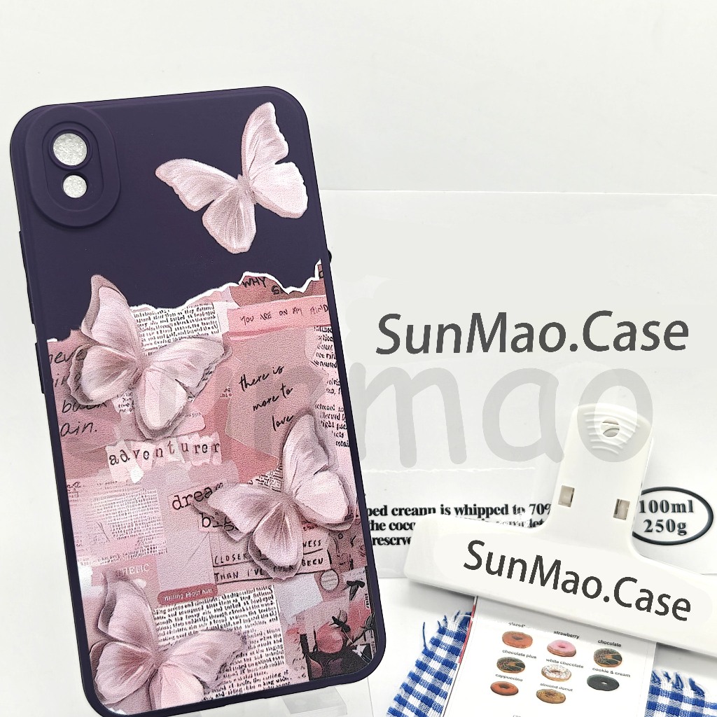 สําหรับvivo Vivo 1820 1906 2015 Vivo Y90 Y91C Y1S Vivo Y11 2019 เคสโทรศัพท์สวยเงาผีเสื้อสีชมพู