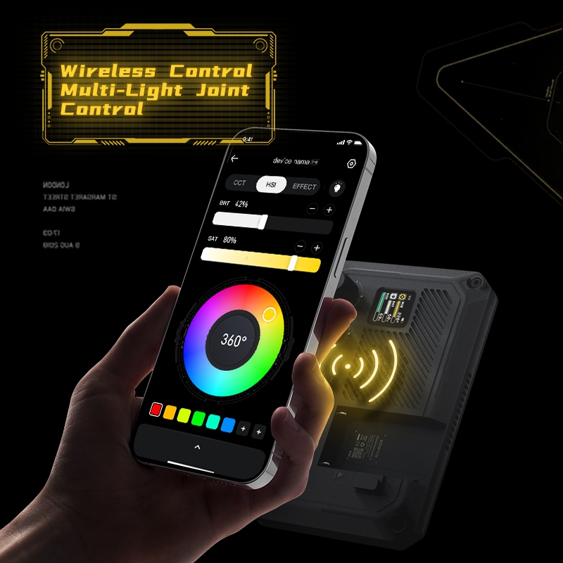 Photoolex Matrix-07RGB 36W ไฟถ่ายภาพสีเต็มรูปแบบกลางแจ้งแบบชาร์จไฟได้พร้อมแหล่งจ่ายไฟคู่