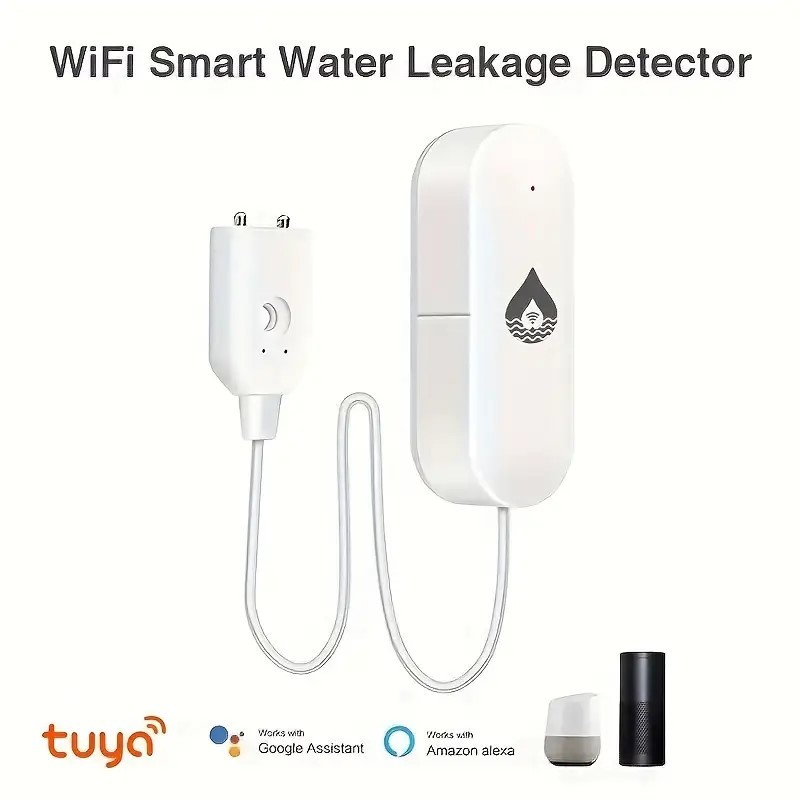 Wifi เครื่องตรวจจับน้ําเซ็นเซอร์รั่วนาฬิกาปลุกเครื่องตรวจจับเสียง Tuya Smart Life APP น้ําท่วมแจ้งเตือนล้นความปลอดภัย
