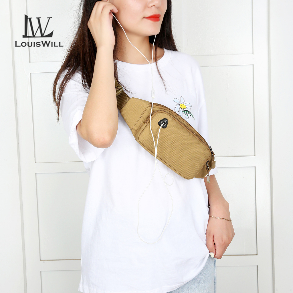 Louiswill กีฬาเอวกระเป๋าผู้ชายs เข็มขัดเอวกระเป๋า Unisex Cross Body กระเป๋ากระเป๋าหน้าอกปรับวิ่งกระเป๋าผู้หญิงกันน้ํา Crossbody กระเป๋าเงินโทรศัพท์เอว F