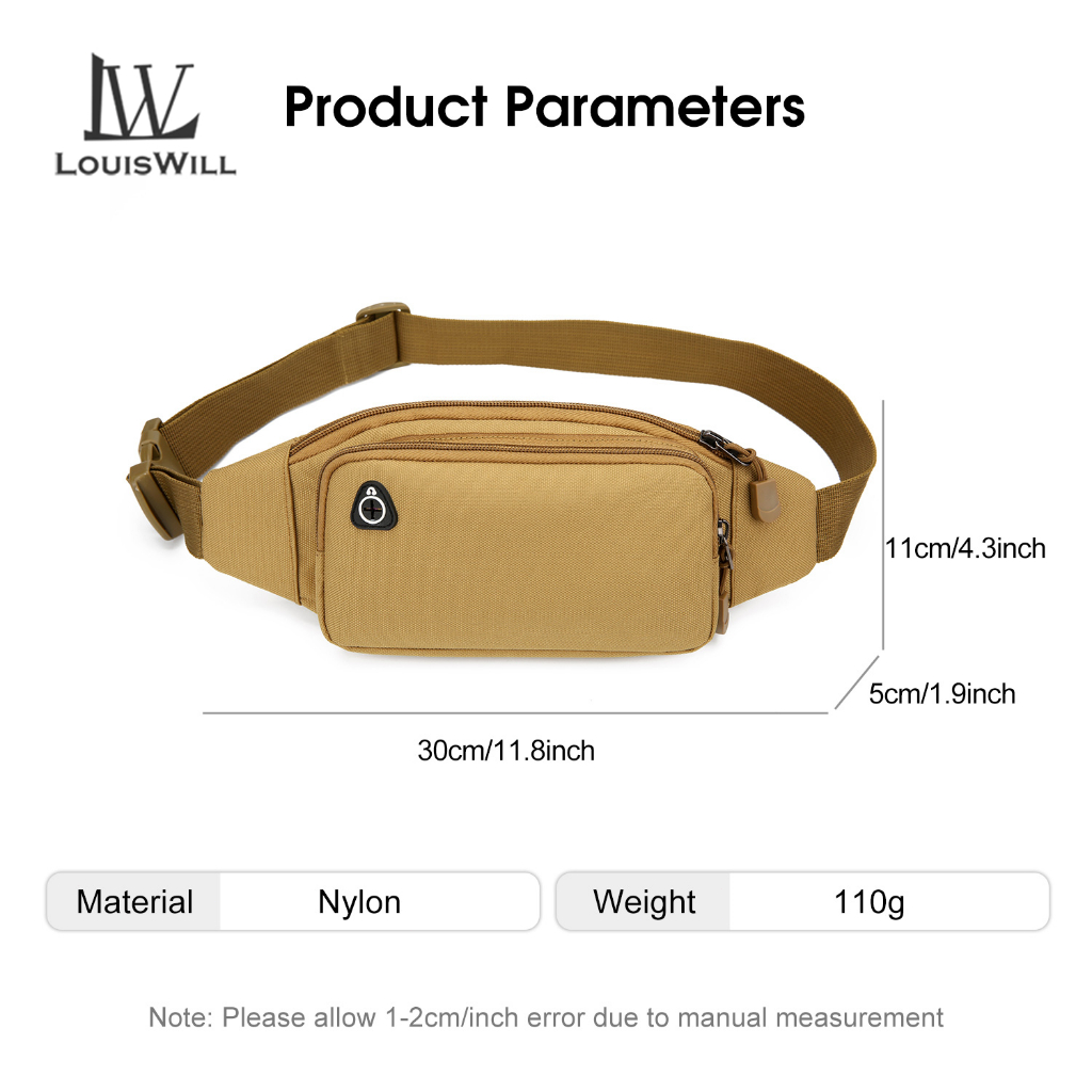 Louiswill กีฬาเอวกระเป๋าผู้ชายs เข็มขัดเอวกระเป๋า Unisex Cross Body กระเป๋ากระเป๋าหน้าอกปรับวิ่งกระเป๋าผู้หญิงกันน้ํา Crossbody กระเป๋าเงินโทรศัพท์เอว F