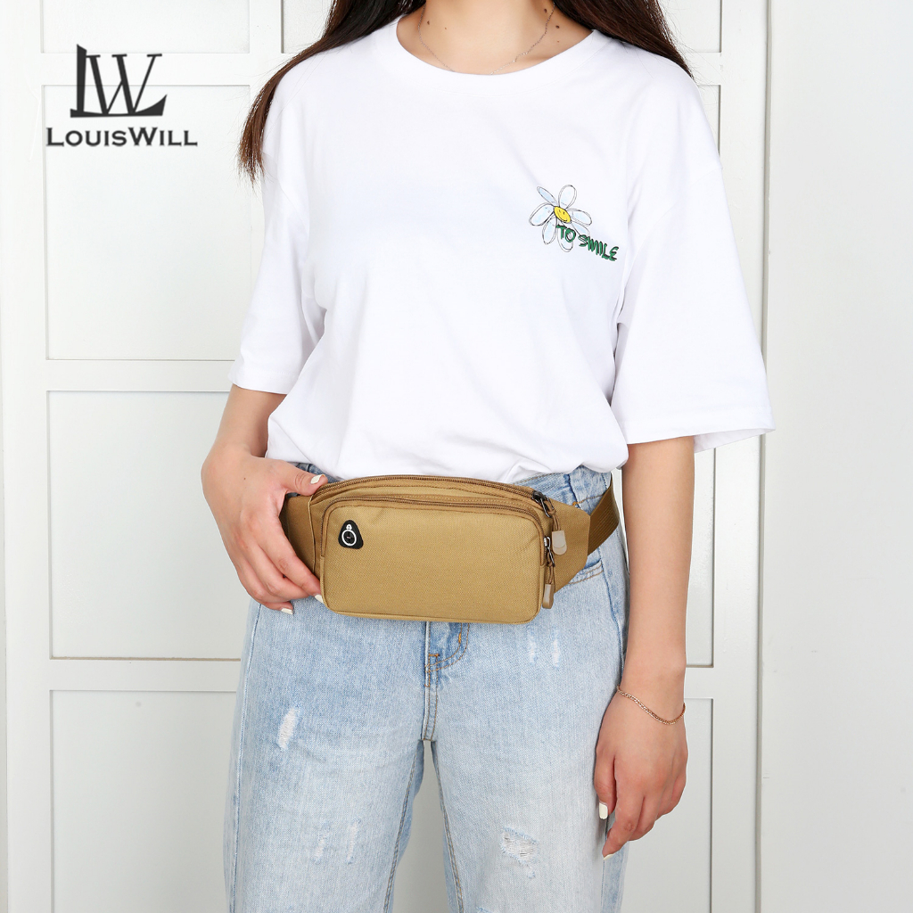Louiswill กีฬาเอวกระเป๋าผู้ชายs เข็มขัดเอวกระเป๋า Unisex Cross Body กระเป๋ากระเป๋าหน้าอกปรับวิ่งกระเป๋าผู้หญิงกันน้ํา Crossbody กระเป๋าเงินโทรศัพท์เอว F