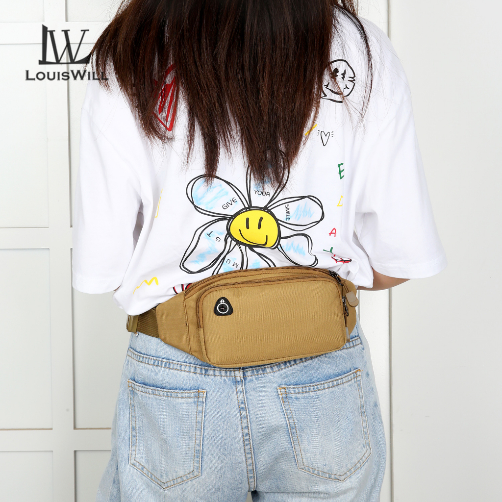 Louiswill กีฬาเอวกระเป๋าผู้ชายs เข็มขัดเอวกระเป๋า Unisex Cross Body กระเป๋ากระเป๋าหน้าอกปรับวิ่งกระเป๋าผู้หญิงกันน้ํา Crossbody กระเป๋าเงินโทรศัพท์เอว F