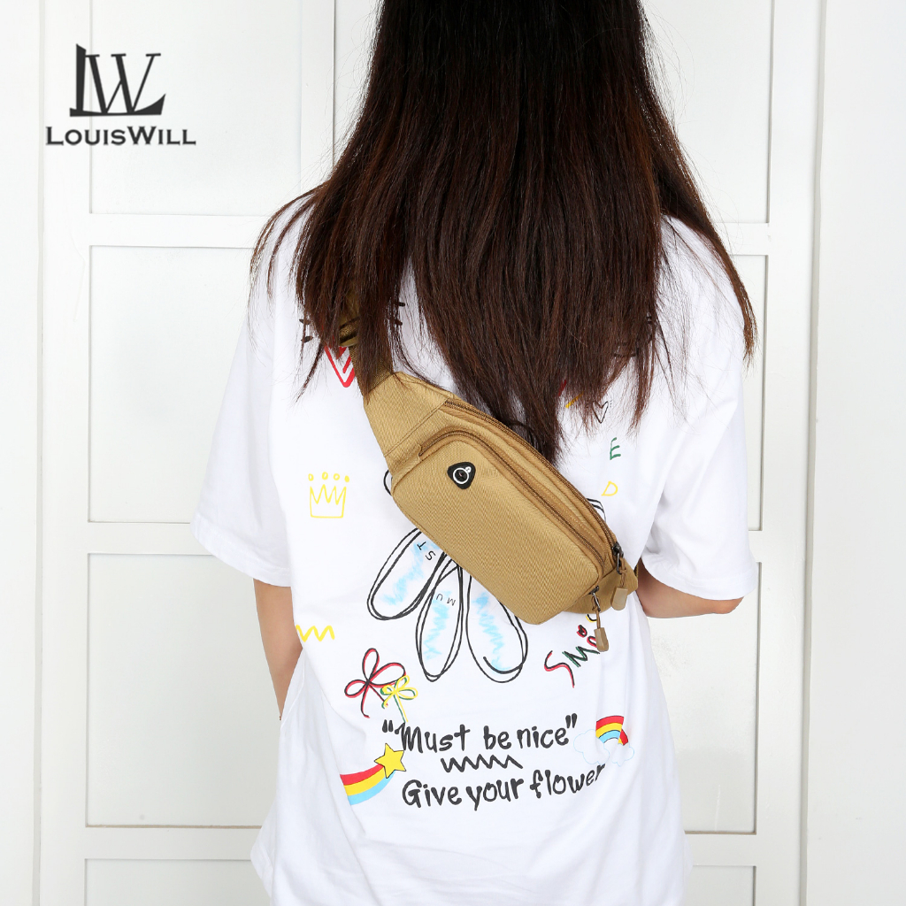 Louiswill กีฬาเอวกระเป๋าผู้ชายs เข็มขัดเอวกระเป๋า Unisex Cross Body กระเป๋ากระเป๋าหน้าอกปรับวิ่งกระเป๋าผู้หญิงกันน้ํา Crossbody กระเป๋าเงินโทรศัพท์เอว F