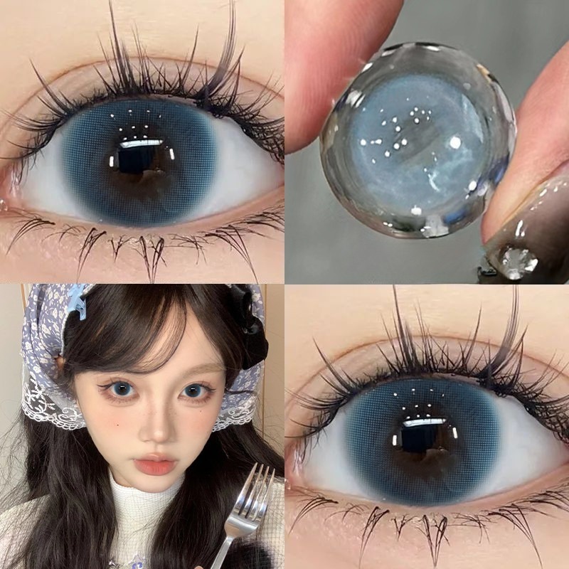 [ใบสั่งยา-0.00~-5.00] คอนแทคเลนส์สี 1 คู่ คอนแทคเลนส์สายตาสั้น คอนแทคเลนส์ 6 เดือน 14.0mm/14.5mm 006