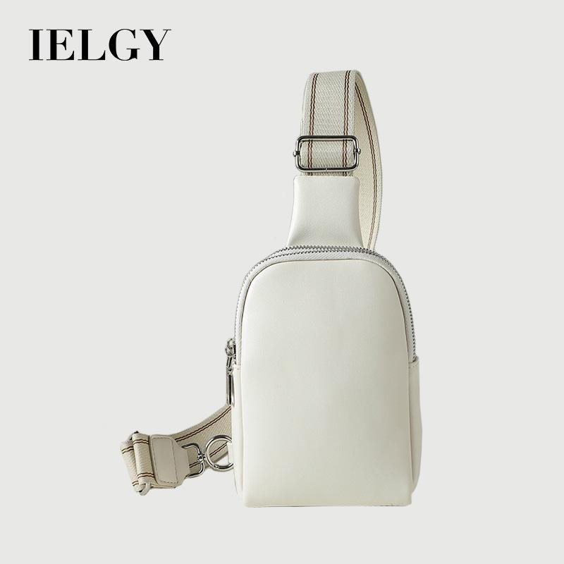 IELGY Ladies Diagonal Small Chest Bag สีน้ําตาล