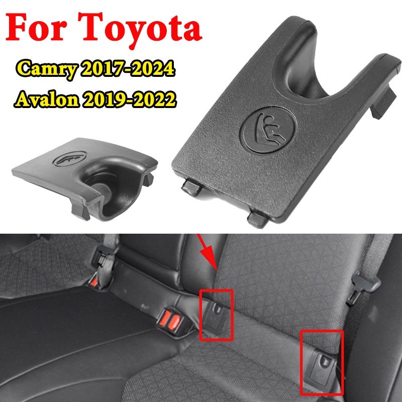รถด้านหลังที่นั่งเด็ก Anchor Slot Trim ฝาครอบปุ่มสีดํา Isofix สําหรับ Toyota Camry 2017-2024 Avalon 2019-2022 อุปกรณ์เสริม