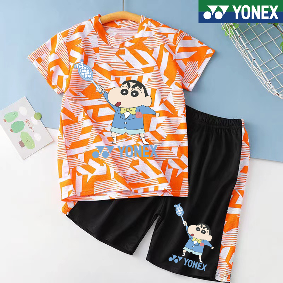 ชุดกีฬา Yonex เสื้อเด็กเสื้อแบดมินตันกางเกงขาสั้นด้านบน ไส้ตะเกียง UV และแห้งเร็ว