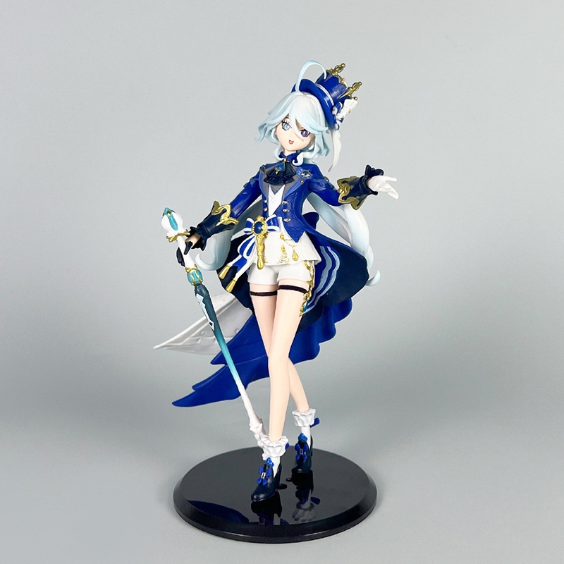 Genshin impact ตุ๊กตา Furina ท่ายืน pvc ของเล่นเครื่องประดับรถ