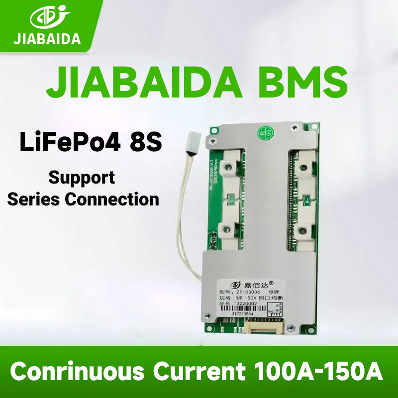 JBD BMS 8S 24V Lifepo4 60A 80A 100A 120A 150A Current Same Port Balance JIABAIDA BMS ZP10S036