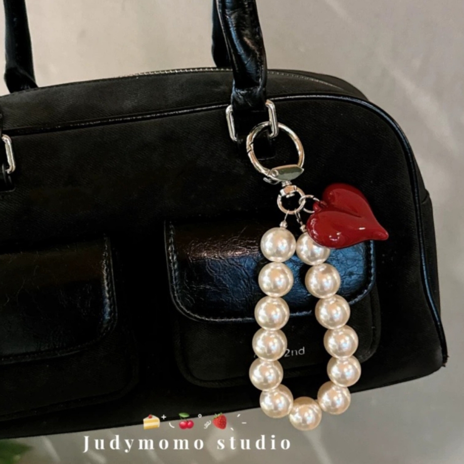 Seagloca ไข่มุกหอมขนาดเล็ก Candy Bow Key Chain จี้กระเป๋าถือตกแต่งจี้กระเป๋าเป้สะพายหลังจี้ของขวัญ 45