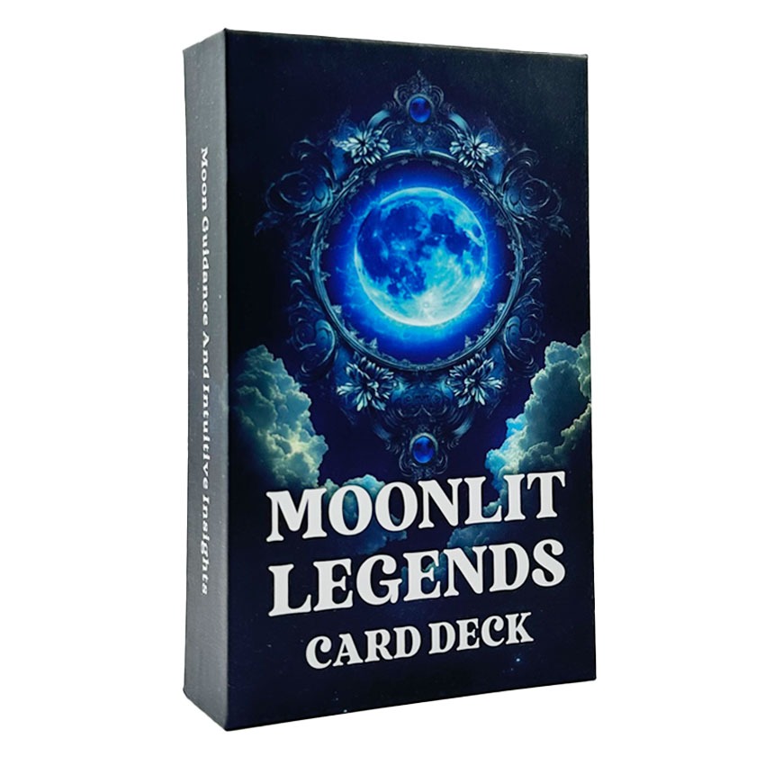 Moonlit Legends Oracle Cards, Moon Tarot Deck, Phase Of Moon Oracle Deck, Moon ข้อความไพ่ทาโรต์,ไพ่ทาโรต์อ่านหนังสือ,57-การ์ด