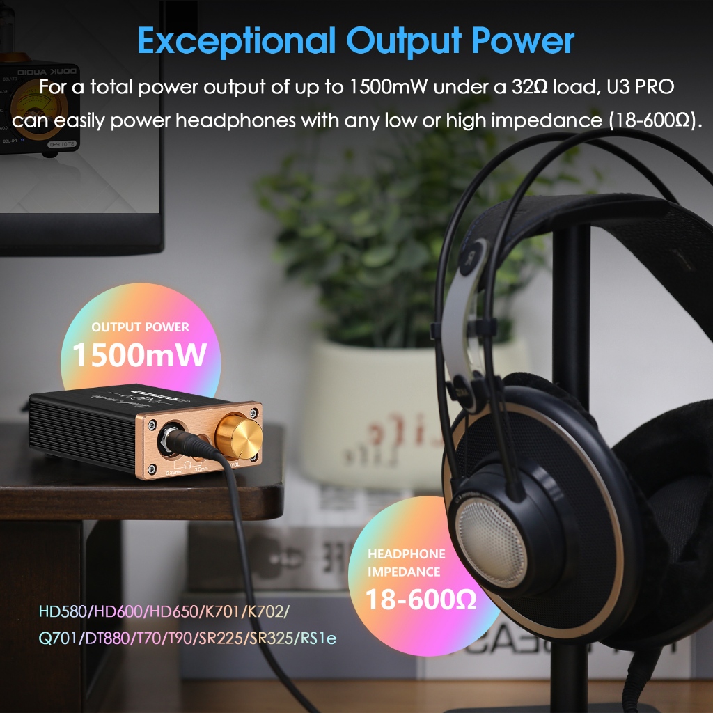 Douk เครื่องขยายเสียงสเตอริโอ U3 Mini Pure Class A HiFi สําหรับหูฟัง HD580 HD600 HD650
