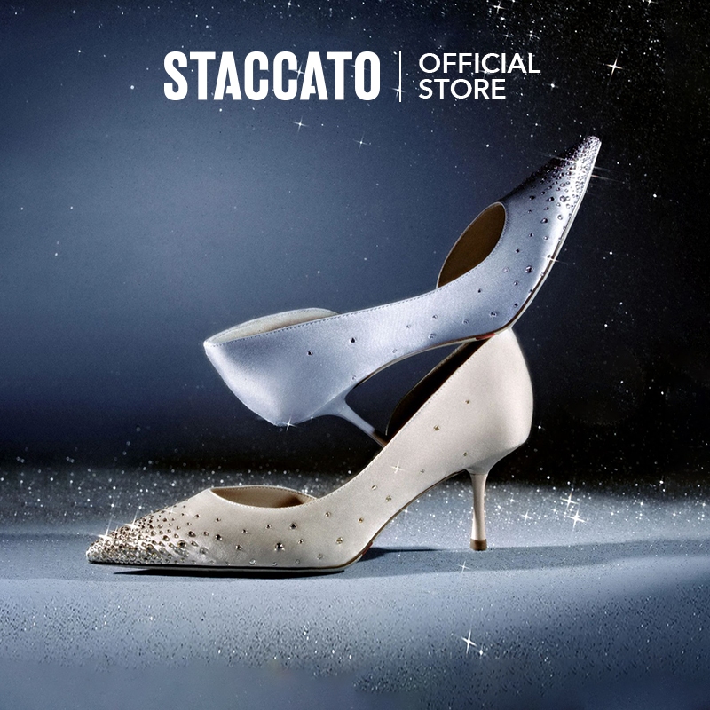 Staccato Women's Stiletto Court Shoes รองเท้าคัทชู 3"รองเท้าส้นเข็ม หัวแหลม รองเท้าแต่งงาน ED398