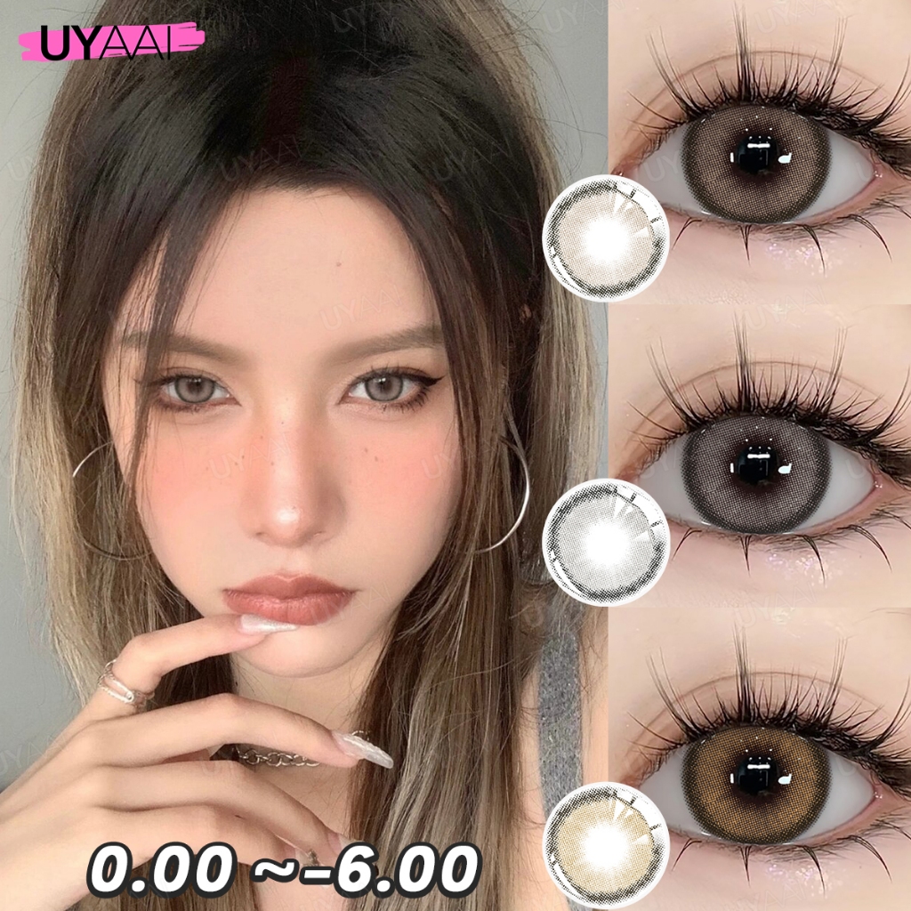 คอนแทคเลน [0.00~-6.00] UYAAI x FRESHLADY Classic series คอนแทคเลนส์สี 14.0 มม. สีเทา สีน้ําตาล รายเดือน