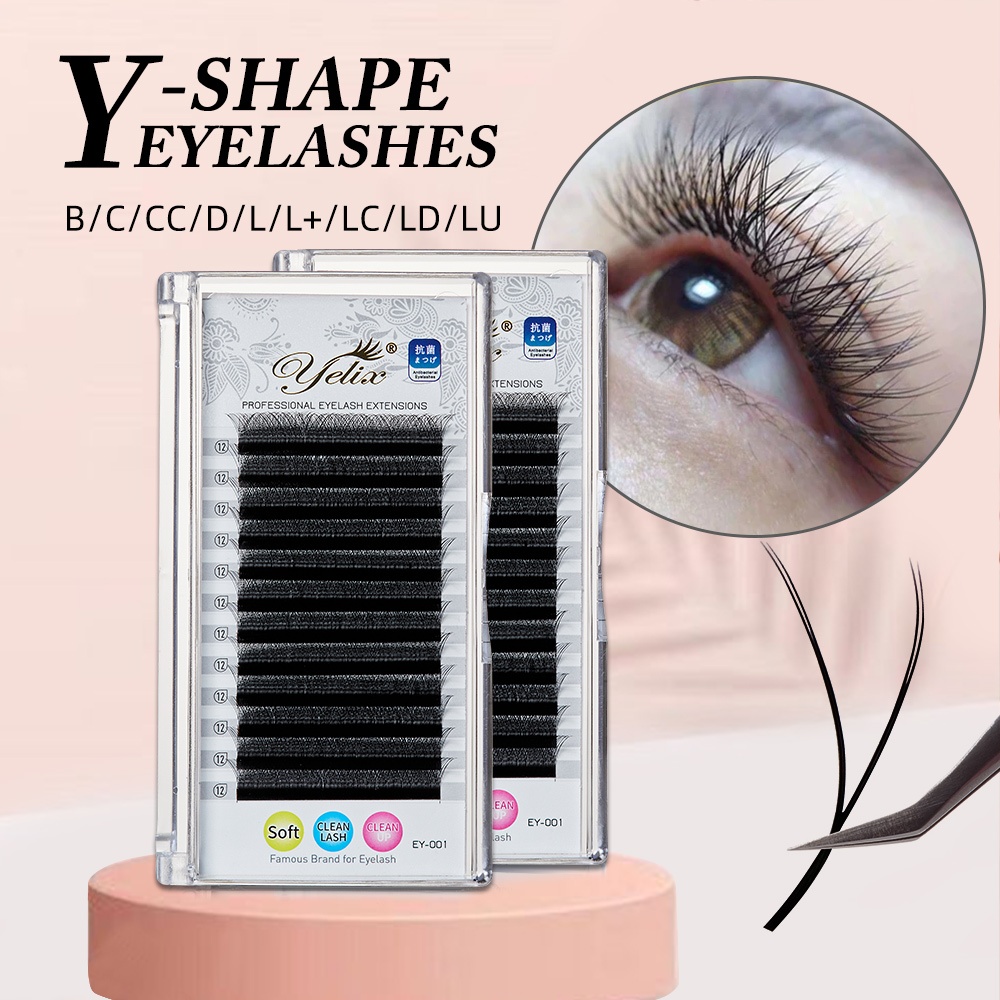 Yelix YY ประเภท Lash Extensions 0.05 มม. Easy Premade ปริมาณแฟนต่อขนตาธรรมชาติและนุ่ม