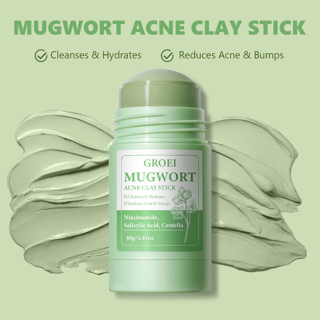 GROEI Clay Mask Stick Mugwort มัควอร์ธ แอคเน่ เคลย์ สติ้กซ์ อลาสก้า วอเคโน่ พอร์ เคลย์ มาร์คหน้า มาร์คโคลนSKINTIFIC