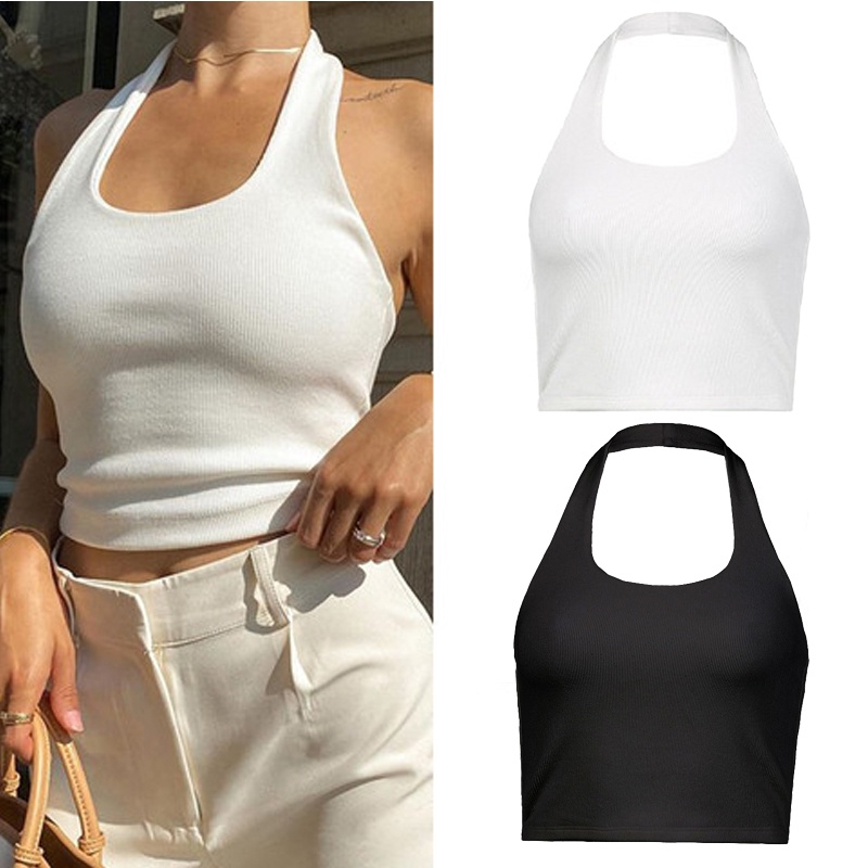 🔥ส่งไวจาก🔥  MSD เสื้อสายเดี่ยว คอยู ผ้าถัก เซ็กซี่ สไตล์ยุโรป และอเมริกา สําหรับผู้หญิง