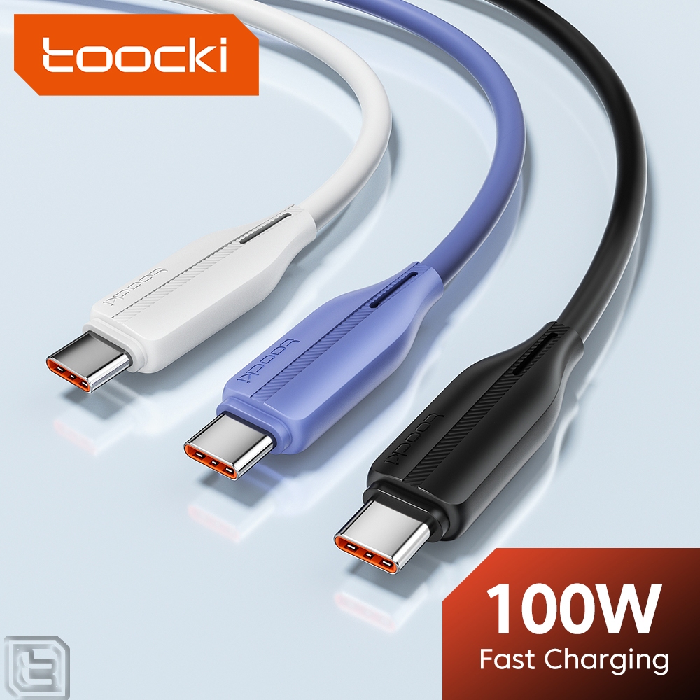 Toocki 100W 6A Type C สายชาร์จเร็วสายชาร์จเร็ว USB Type C สายชาร์จข้อมูลสําหรับโทรศัพท์ Huawei OPPO