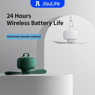JISULIFE Outdoor Fan Life1 Ceiling Fan USB Rechargeable Portable Household Electric Hanging Fans With Remote Control for Baby Crib Tent