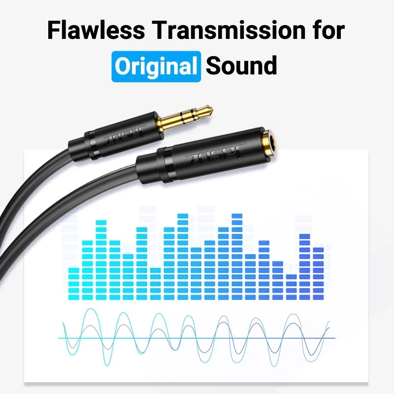 Jasoz Audio Extension Cable Male To Female Aux Jack Support Mic 3.5Mm Headphone For Mp3 Mp4 Player