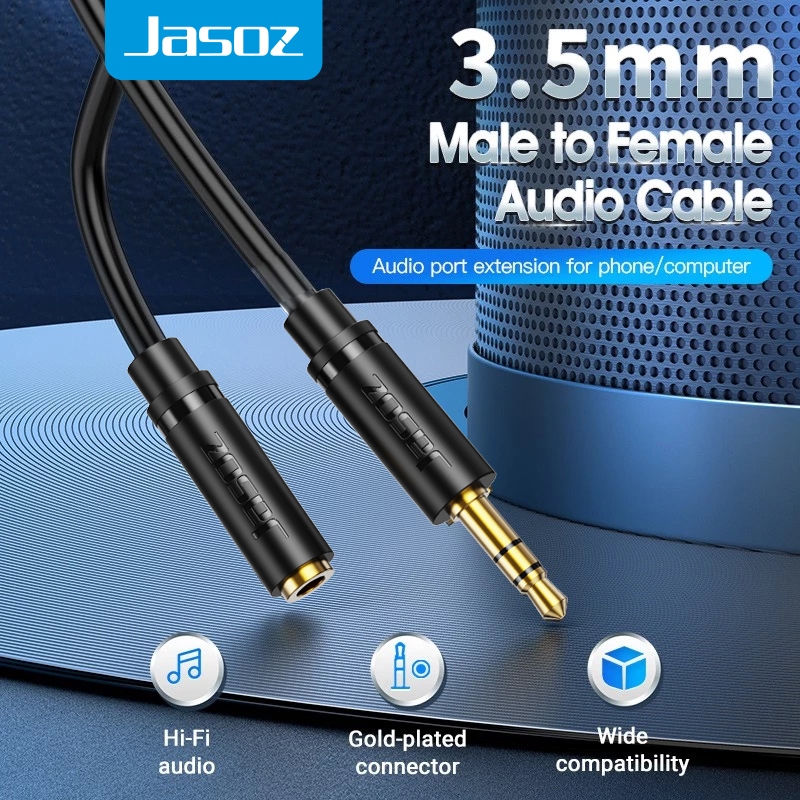 Jasoz Audio Extension Cable Male To Female Aux Jack Support Mic 3.5Mm Headphone For Mp3 Mp4 Player