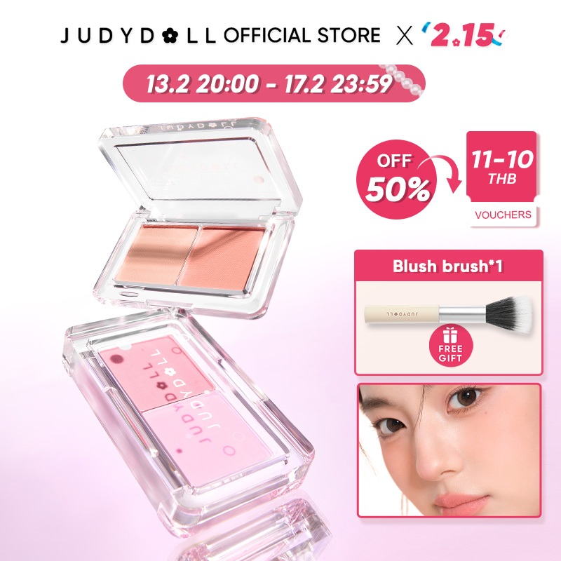 Judydoll Blush Palette Duos Creamy สําหรับผู้เริ่มต้น Matte Powder เครื่องสําอาง Face Cheeks 6g