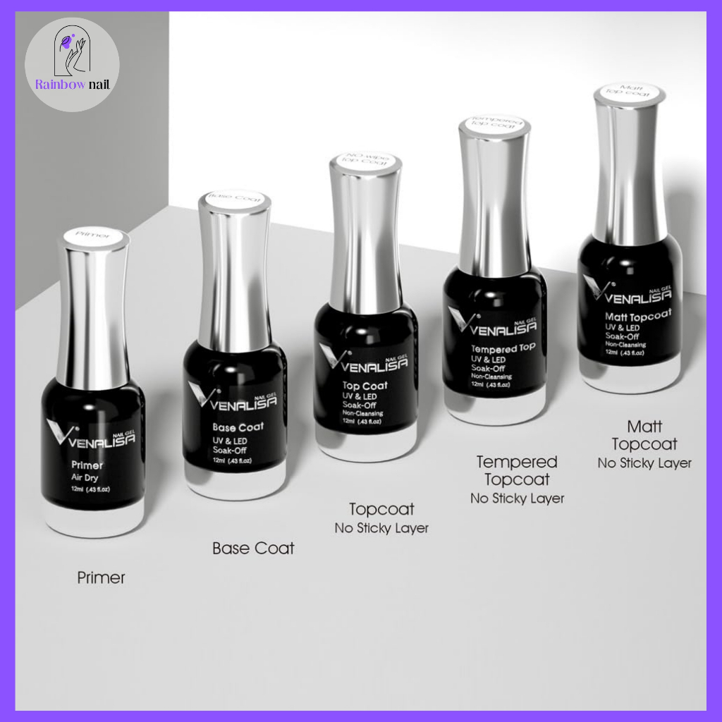 ของแท้ 100% Venalisa ไพรเมอร์(ไม่ต้องอบ) รองพื้น ท็อปเคลือบเงา ท็อปกระจก เคลือบเงา ท็อปเคลือบด้าน