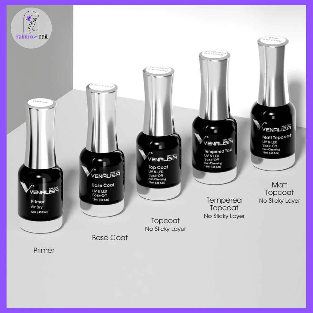ของแท้ 100% Venalisa ไพรเมอร์(ไม่ต้องอบ) รองพื้น ท็อปเคลือบเงา ท็อปกระจก เคลือบเงา ท็อปเคลือบด้าน
