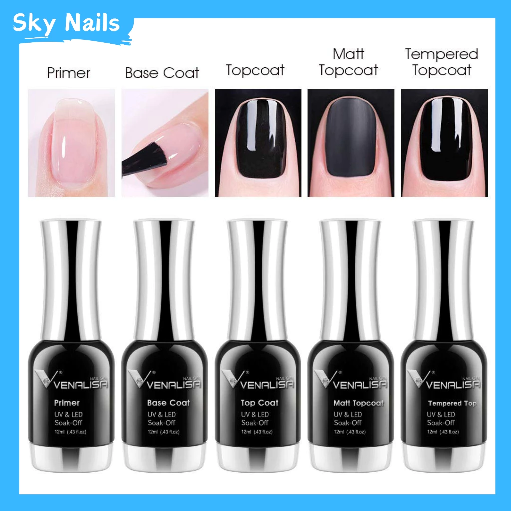 ของแท้ 100% Venalisa เบส ท็อป เบสเจลทาเล็บ ท็อปเจล เคลือบเล็บเจล เบสโค้ท ท็อปโคทเล็บ 12 ml