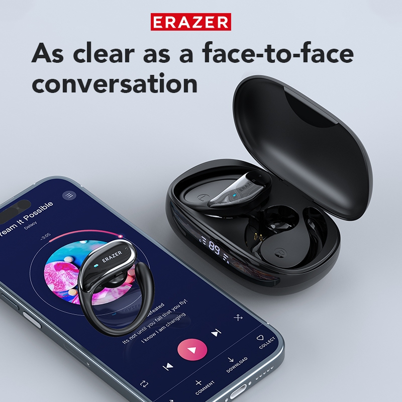 ERAZER XT80 Pro หูฟังไร้สายบลูทูธ 5.4 OWS หูฟังบลูทูธหูฟังกีฬากันน้ํา HiFi ไมโครโฟนลดเสียงรบกวน