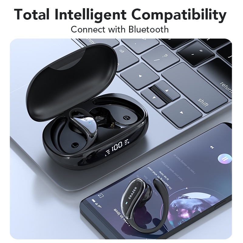 ERAZER XT80 Pro หูฟังไร้สายบลูทูธ 5.4 OWS หูฟังบลูทูธหูฟังกีฬากันน้ํา HiFi ไมโครโฟนลดเสียงรบกวน