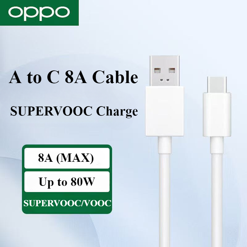 OPPO 80W สาย USB-A ถึง USB-C 8A (Max) 1m 67W/65W/44W/33W สําหรับค้นหา N3 N2 X5 Pro X6 Reno9Pro Realm