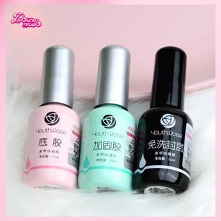 【พร้อมส่ง】Youth Rose 100% เบสท็อป​ กุหลาบ เบสกุหลาบ ท็อปเจล เคลือบเล็บเจล เบสโค้ท ท็อปโคทเล็บ 15ml
