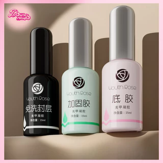 【พร้อมส่ง】Youth Rose 100% เบสท็อป​ กุหลาบ เบสกุหลาบ ท็อปเจล เคลือบเล็บเจล เบสโค้ท ท็อปโคทเล็บ 15ml