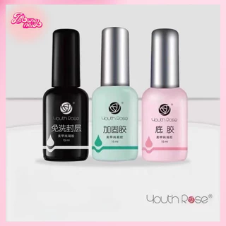 【พร้อมส่ง】Youth Rose 100% เบสท็อป​ กุหลาบ เบสกุหลาบ ท็อปเจล เคลือบเล็บเจล เบสโค้ท ท็อปโคทเล็บ 15ml