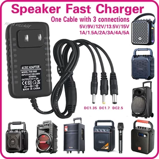 [หนึ่งสาย สามการเชื่อมต่อ]ที่ชาร์จลําโพง 9v 1.5a 12V fast charger adapter 12v 5a Power supply ลําโพงชาร์จ 5v 12v 2a ลําโพงบลูทูธ dc 5v 12v