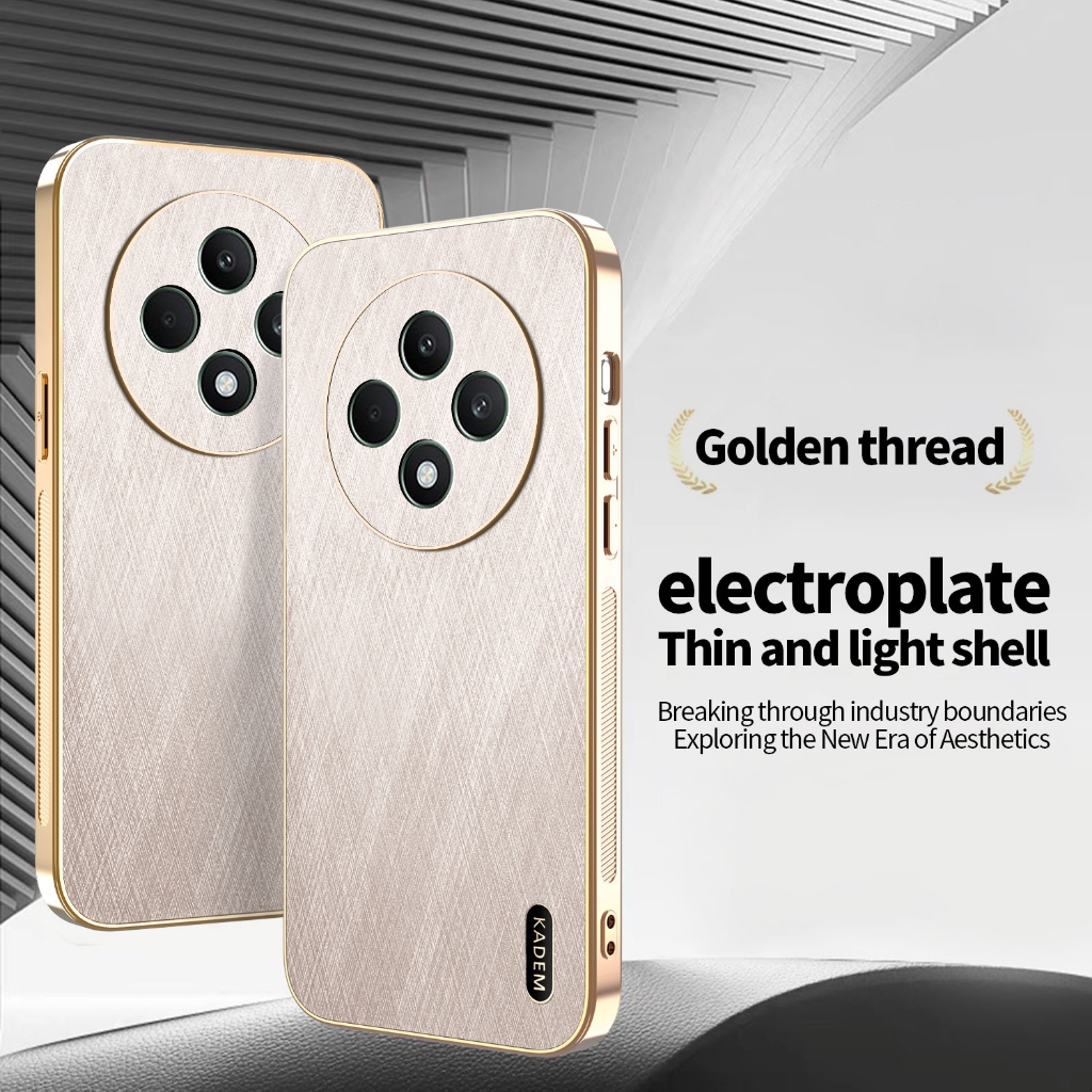 สําหรับoppo Reno12 F Reno12F Reno 12 F 12F 5Gเคสโทรศัพท์Electroplatedขอบกันกระแทกปลอกด้ายไม้ไผ่รูปแบบScratch-ทนฝาครอบป้องกัน