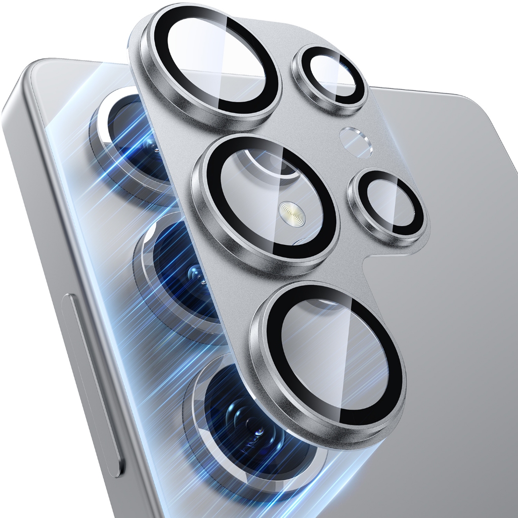 WSKEN สำหรับ Samsung Galaxy S25 Ultra ตัวป้องกันเลนส์กล้อง, [เกรดทหารแตก] [การดูดซับที่แข็งแกร่ง] โลหะผสมเคลือบแหวนโลหะแก้วตัวป้องกันหน้าจอกล้องสำหรับ Galaxy S25 Ultra