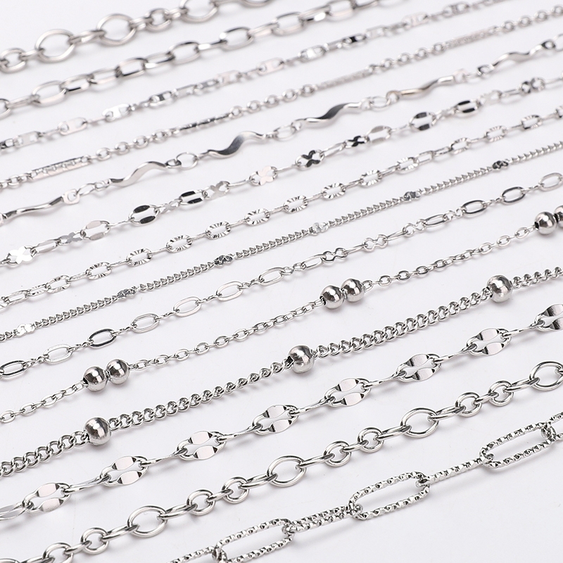 1เมตรสแตนเลสโซ่สร้อยข้อมือสร้อยคออุปกรณ์เสริม ทําเอง แฟชั่นเครื่องประดับสแตนเลส