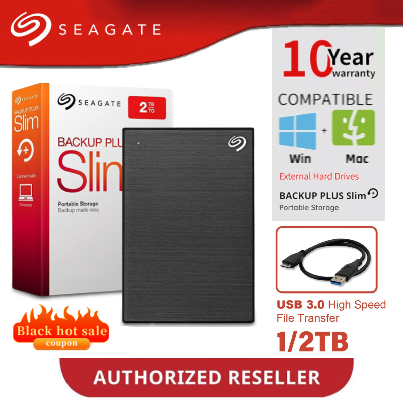 ฮาร์ดไดรฟ์ภายนอก Seagate 1TB 2TB One Touch พร้อมรหัสผ่าน USB3.0