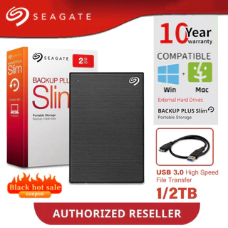 Seagate 1TB 2TB ฮาร์ดไดรฟ์ภายนอก Backup Plus Slim External HDD USB 3.0 ฮาร์ดดิสก์