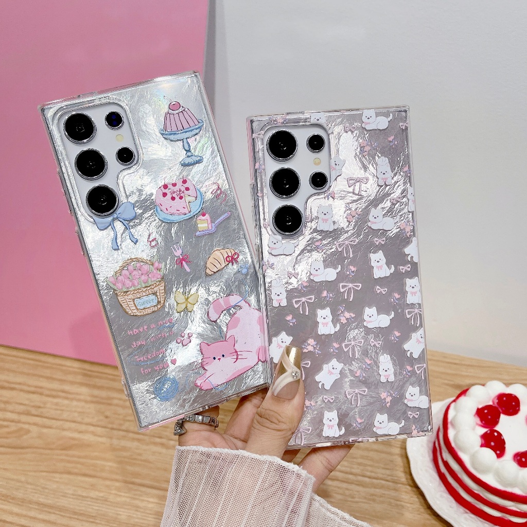 การ์ตูนน่ารัก ลูกแมวเค้ก ลูกแมว Magnetic เคส Samsung Galaxy S26 Ultra S25 Ultra S25 Plus S25 S24 FE S24 Ultra S24 Plus S24 S23FE S23 Ultra S23 Plus S23 S22Ultra S26 Plus S26 Case เคสโทรศัพท์ใหม่ IMD ป้องกันการตก เคสมือถือซัมซุง