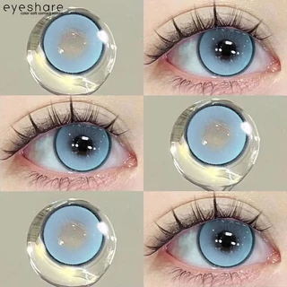 Eyeshare เลนส์สี PRAGUE สีสันโดดเด่นแต่ไม่รุนแรง สีฟ้า ปริมาณน้ำ40% BC8.5 รายปี ค่าสายตา0.00 2ชิ้น