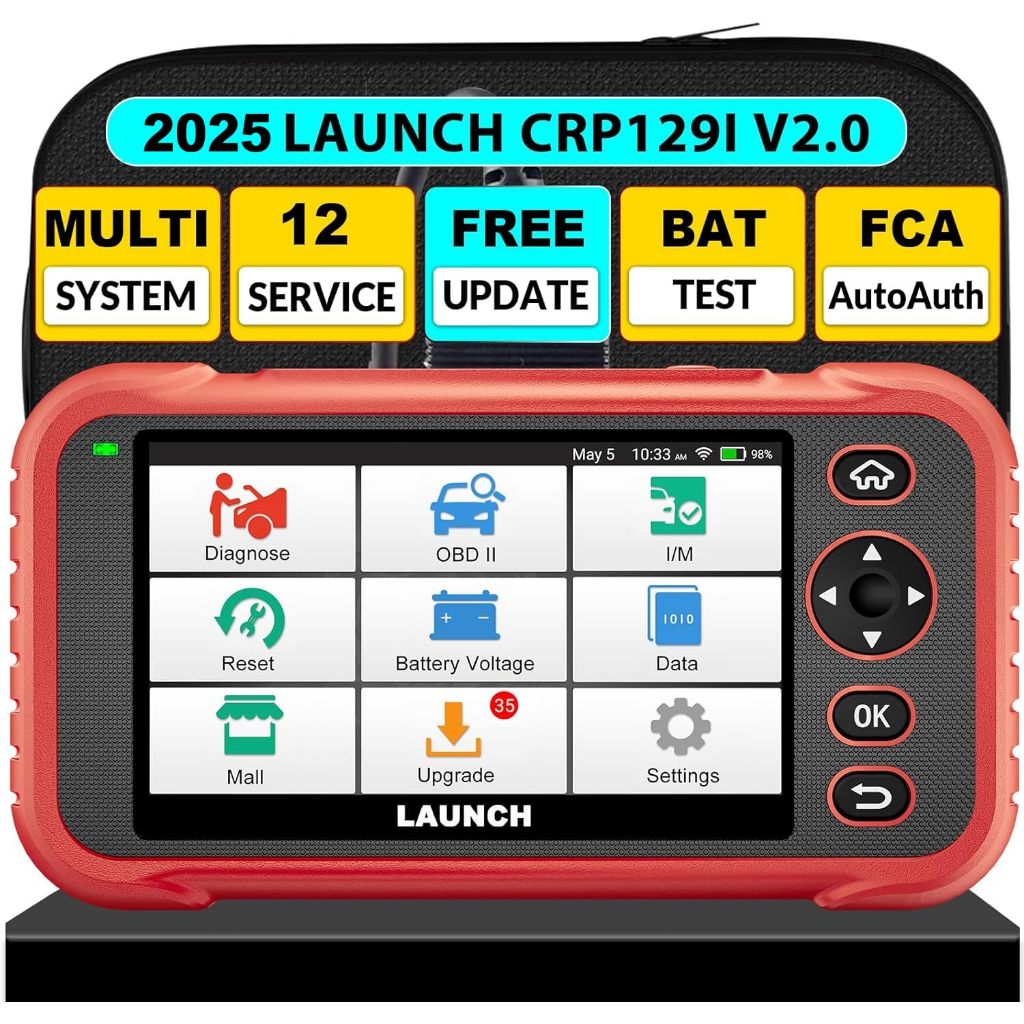 Launch CRP129I V2.0 OBD2 Scanner เครื่องอ่านโค้ด เช็คระบบเครื่องยนต์ เกียร์ ABS SRS พร้อม 12 รีเซ็ต 
