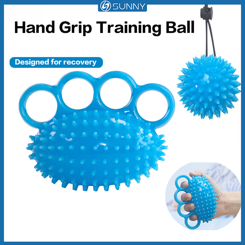 Sunnyfit Finger Grip Ball ลูกบอลบีบสําหรับมือ Five Finger Strength Recovery การออกกําลังกายฟิตเนสพร้อมสายรัดข้อมือแบบปรับได้