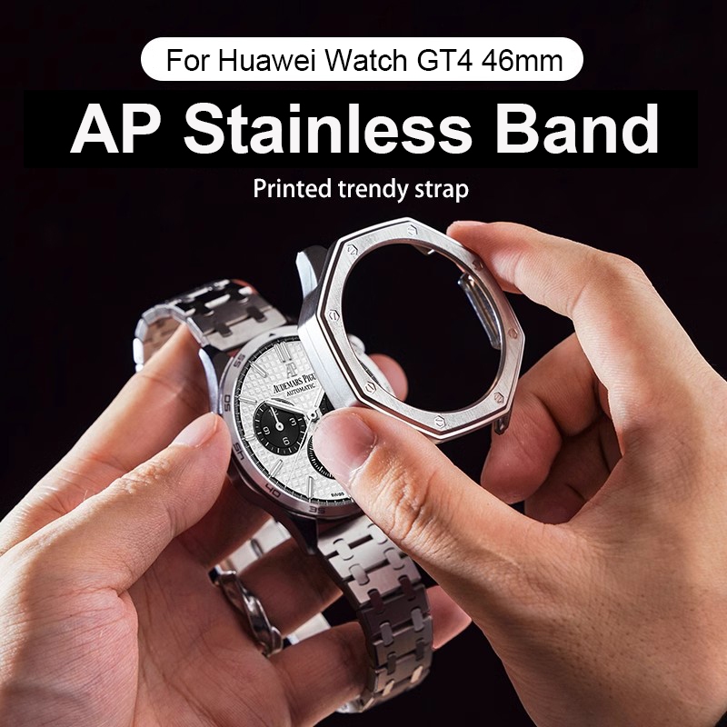 โลหะสแตนเลส + สําหรับ Huawei นาฬิกา GT4 46 มม.นาฬิกา 4 Pro Ultimate Watchband พับ Clasp Band สําหรับ Huawei นาฬิกา 3 Pro GT2 GT3 Pro 46 มม.GT3 SE GT 2E อุปกรณ์เสริม