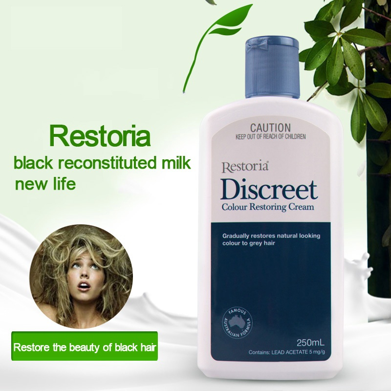 พร้อมส่ง Restoria Discreet Color Restoring Cream 250ml Restoria ยาย้อมผมสีดําเพื่อปกปิดผมหงอก