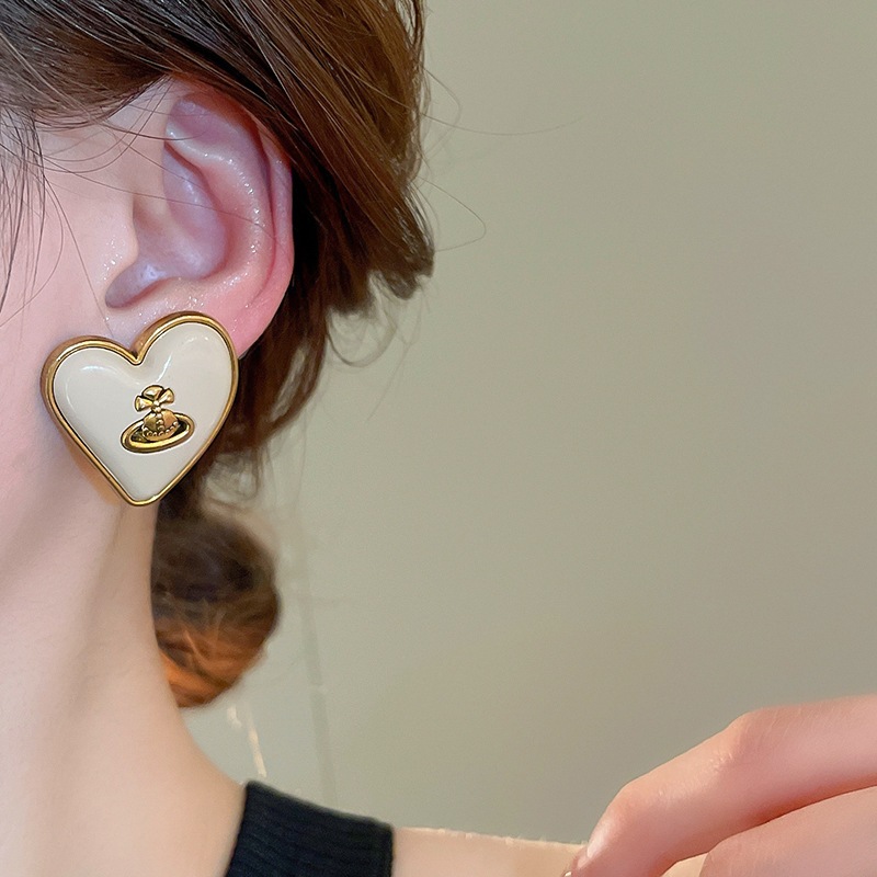 เข็มเงินย้อนยุครักดาวเคราะห์ดาวเสาร์ต่างหูหญิงซอกออกแบบต่างหูทั้งหมดแสงหรูหราความรู้สึกระดับสูงของต่างหูอารมณ์ - รูปที่ 3